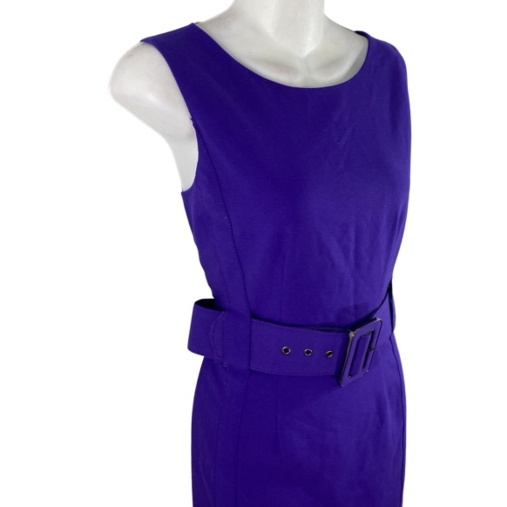 Calvin Klein purple belted sleeveless sheath dress PP21 - Picture 4 of 14